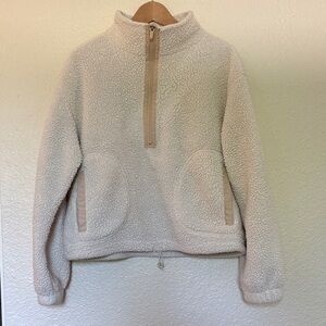 ❇️SALE❇️Sherpa Half-Zip Jacket with Tan Trim